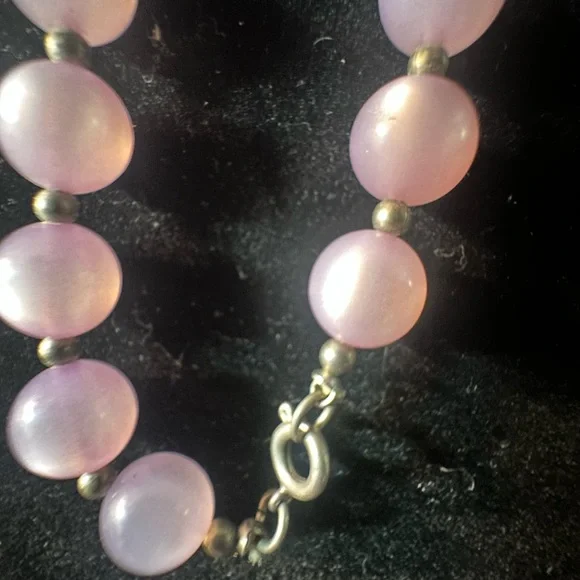 vintage moon glow Lavender Beaded Necklace - Picture 6 of 6